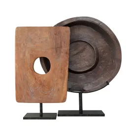 Teakwood sculptures on stand